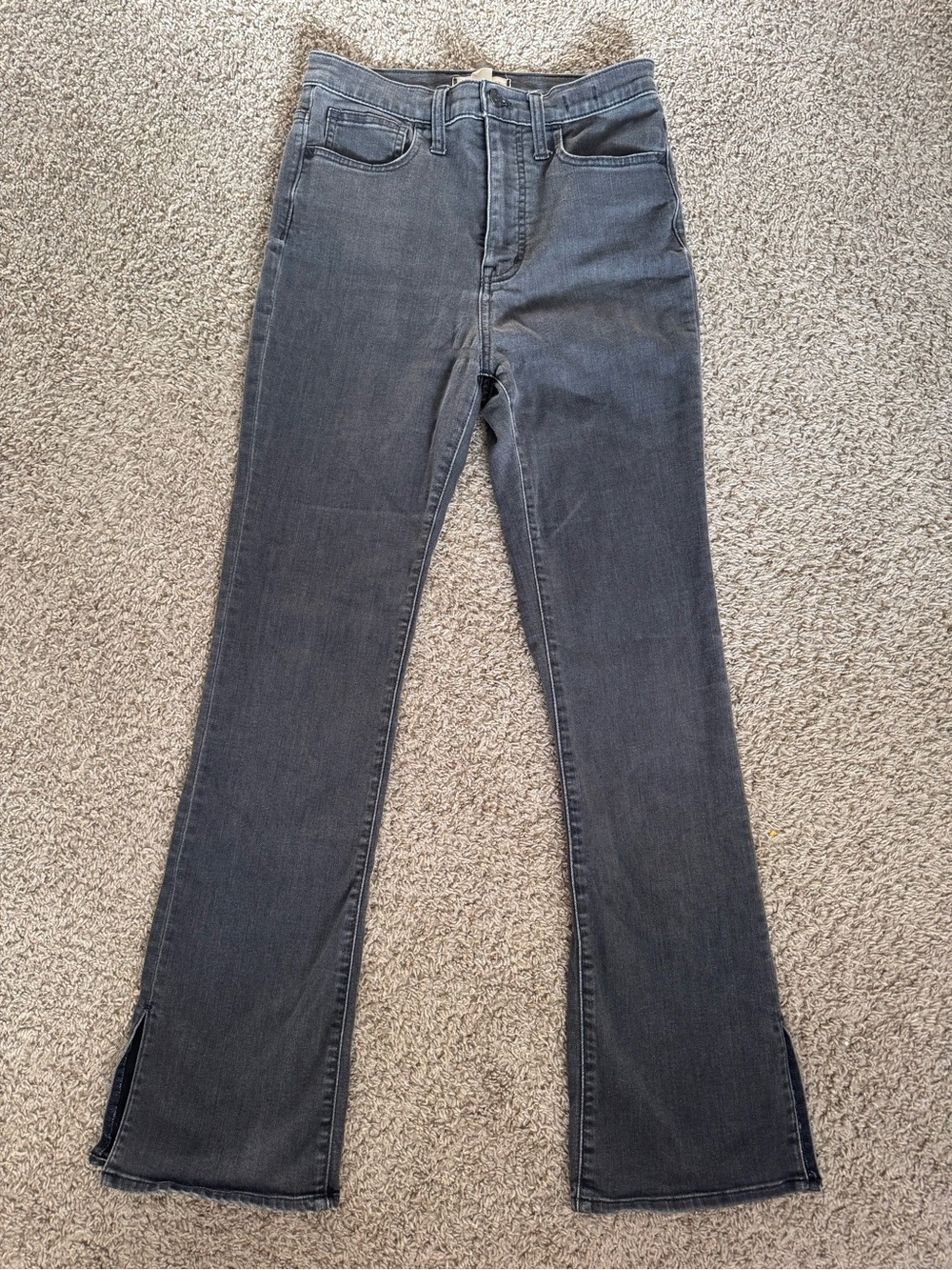 Madewell Jeans Womens 27 Black Denim Road Tripper Skinny Flare Cuff Slit Pants